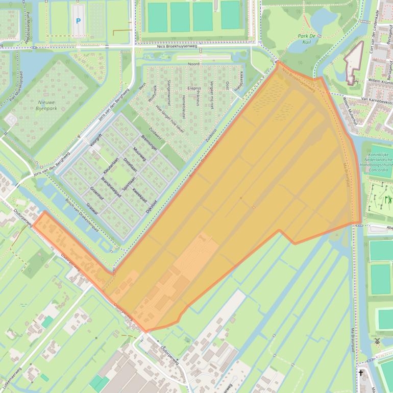 Kaart van postcodegebied 1067SZ.