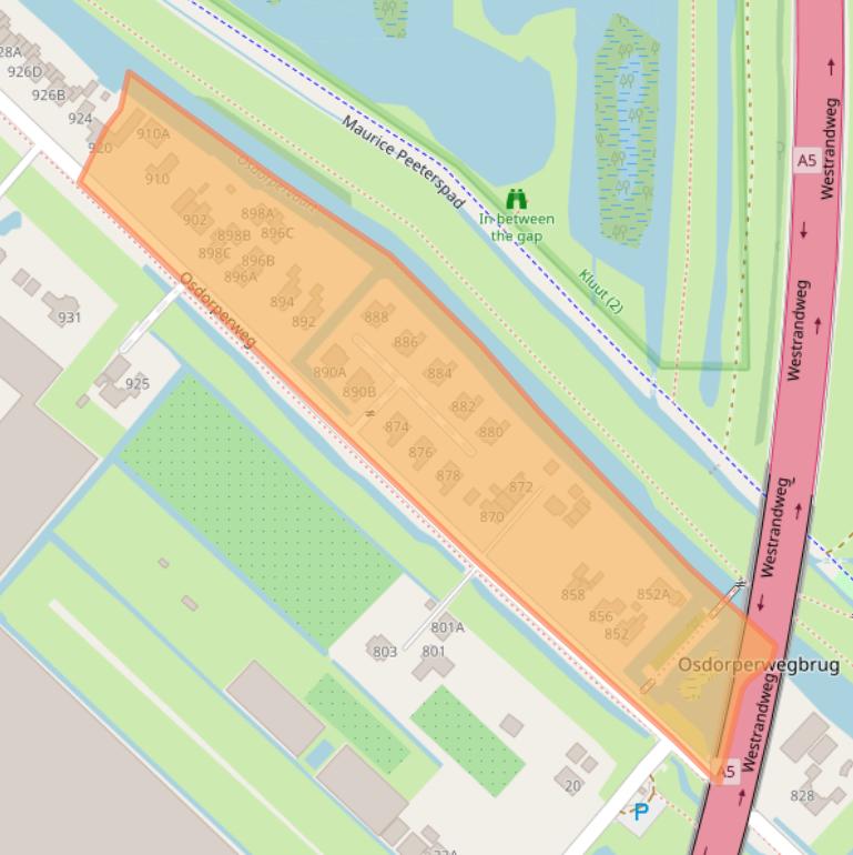 Kaart van postcodegebied 1067TD.