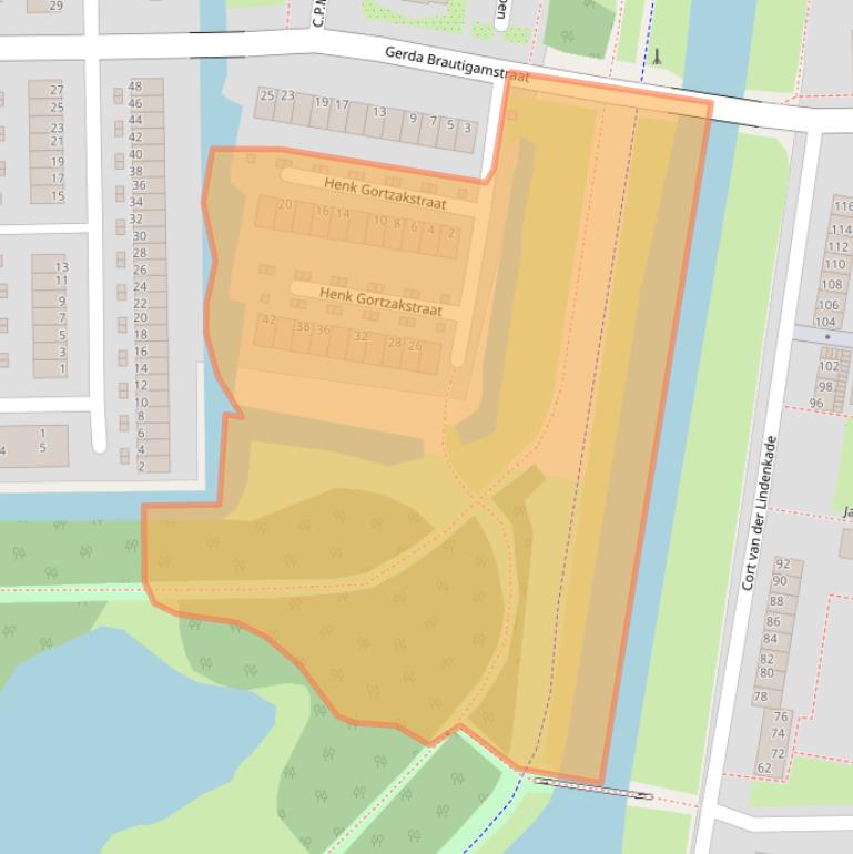 Kaart van postcodegebied 1067TP.