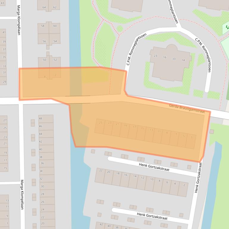 Kaart van postcodegebied 1067TR.