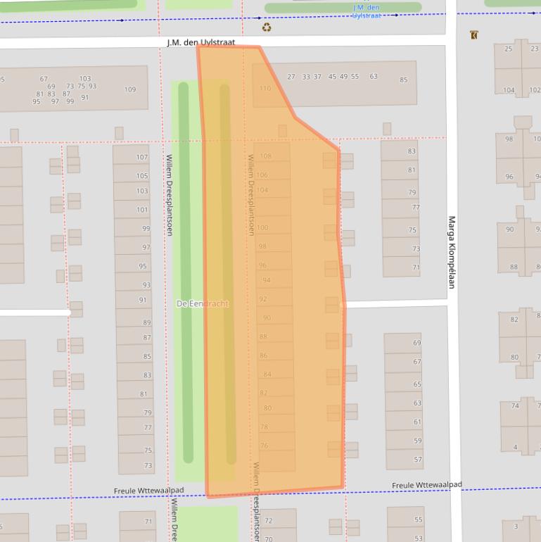 Kaart van postcodegebied 1067VK.