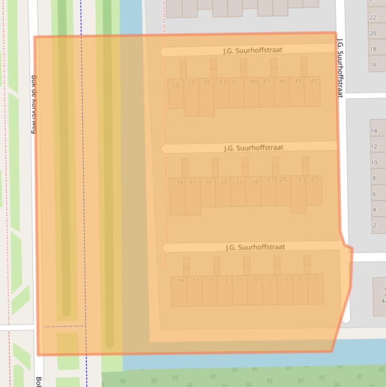 Kaart van postcodegebied 1067VL.