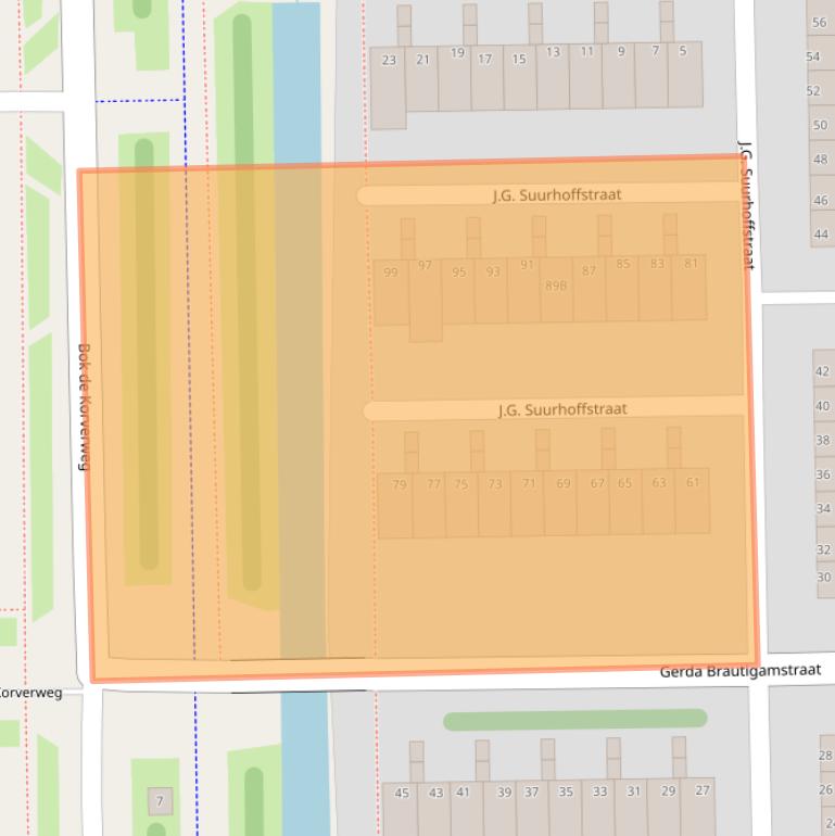 Kaart van postcodegebied 1067VN.