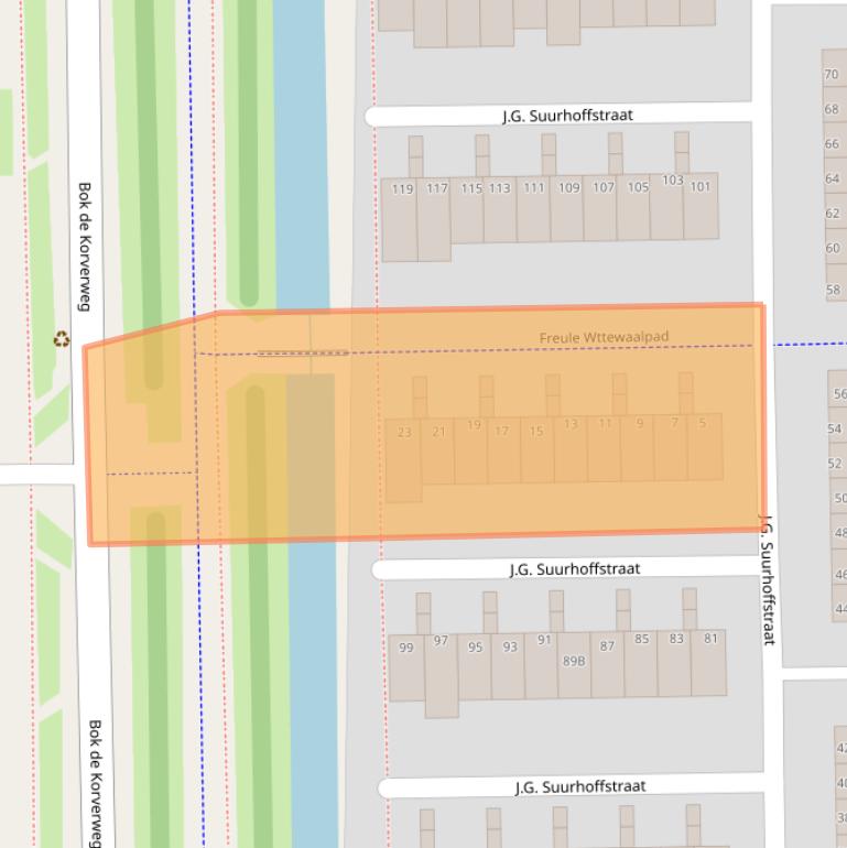 Kaart van postcodegebied 1067VP.