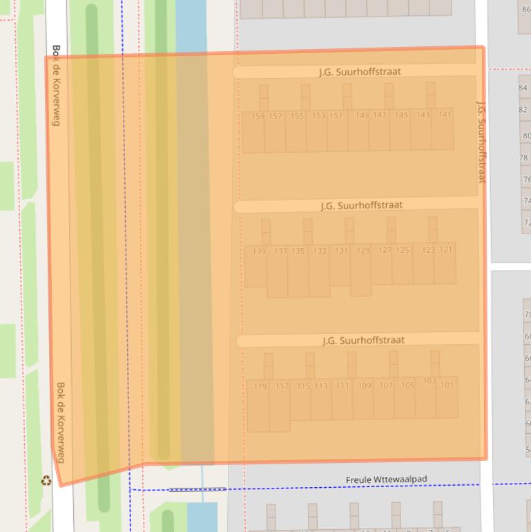 Kaart van postcodegebied 1067VR.