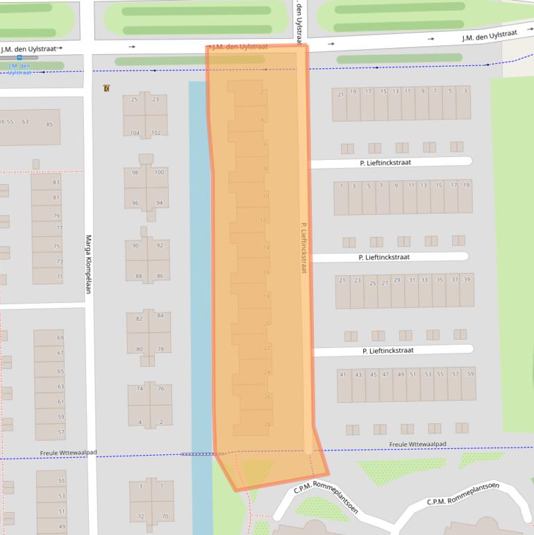 Kaart van postcodegebied 1067VX.