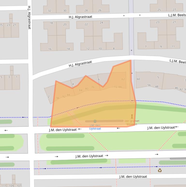 Kaart van postcodegebied 1067WD.