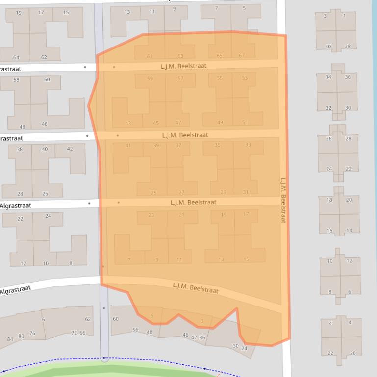 Kaart van postcodegebied 1067WH.