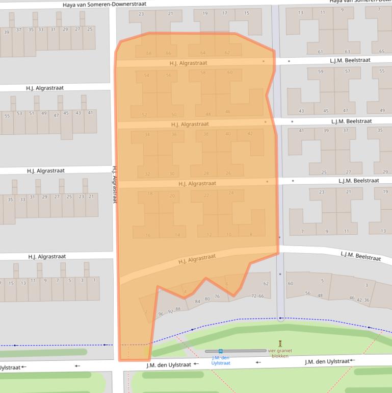 Kaart van postcodegebied 1067WL.