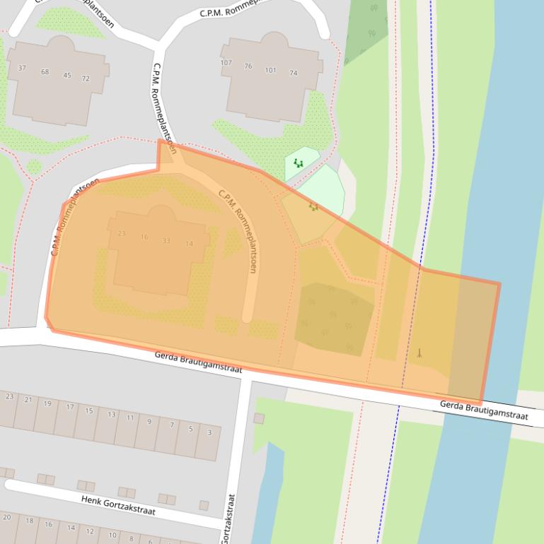 Kaart van postcodegebied 1067WS.