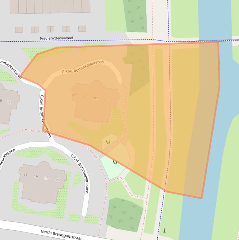 Kaart van postcodegebied 1067WV.