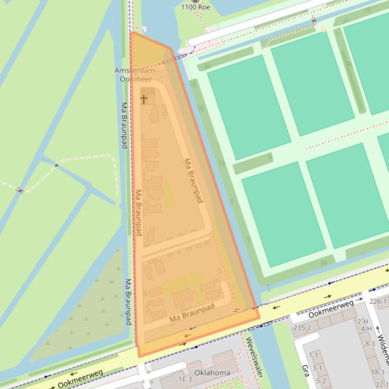 Kaart van postcodegebied 1067WZ.