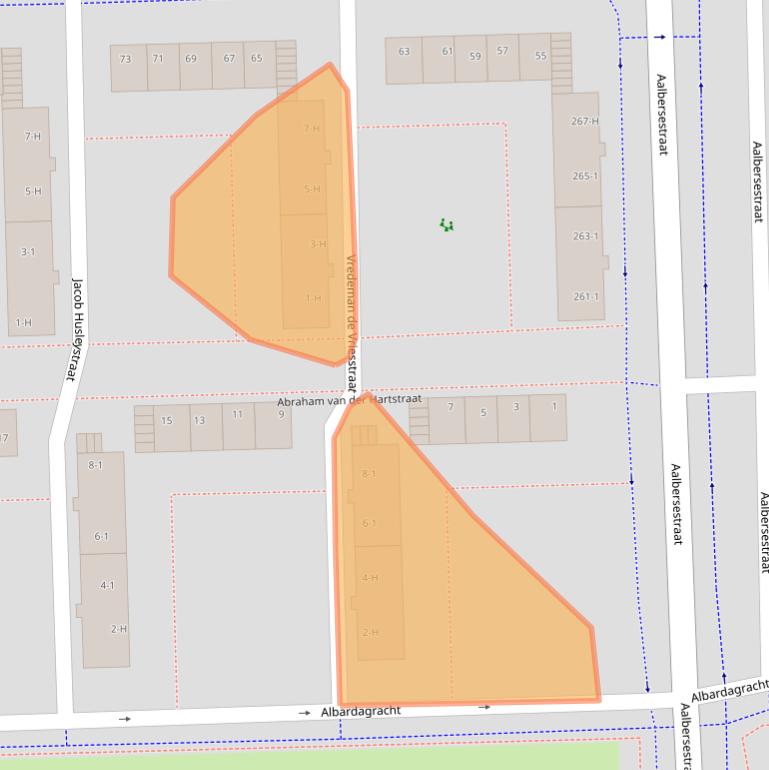 Kaart van postcodegebied 1067XB.