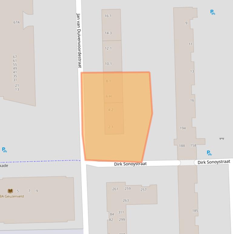 Kaart van postcodegebied 1067XM.