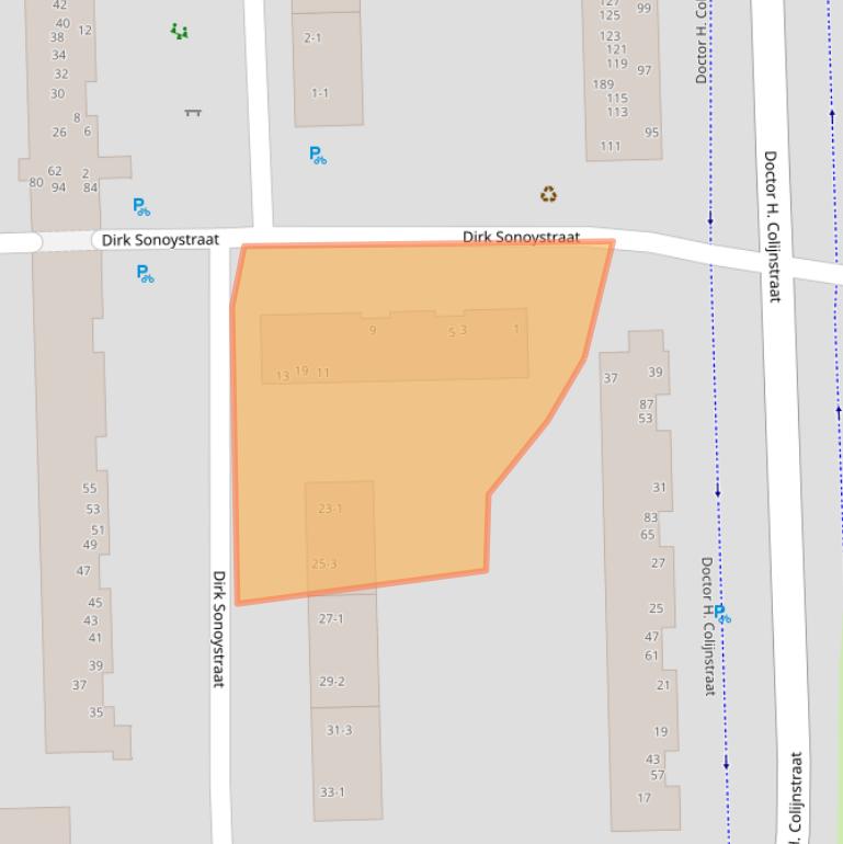 Kaart van postcodegebied 1067XP.