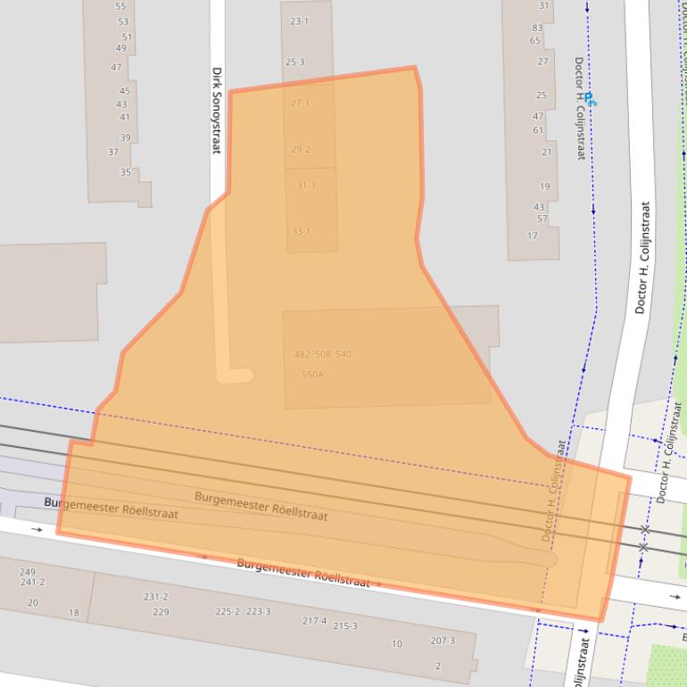 Kaart van postcodegebied 1067XR.