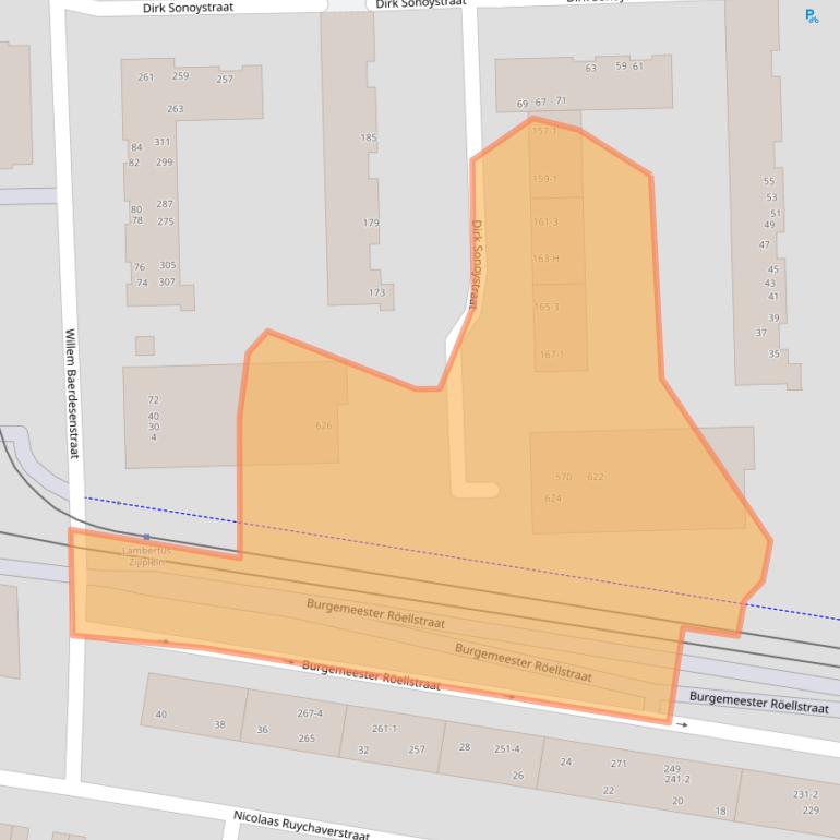 Kaart van postcodegebied 1067XW.