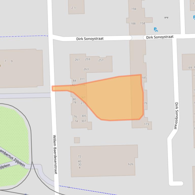 Kaart van postcodegebied 1067XZ.