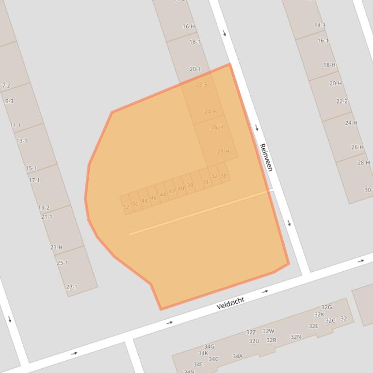 Kaart van postcodegebied 1068AC.