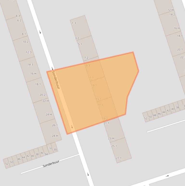 Kaart van postcodegebied 1068AE.