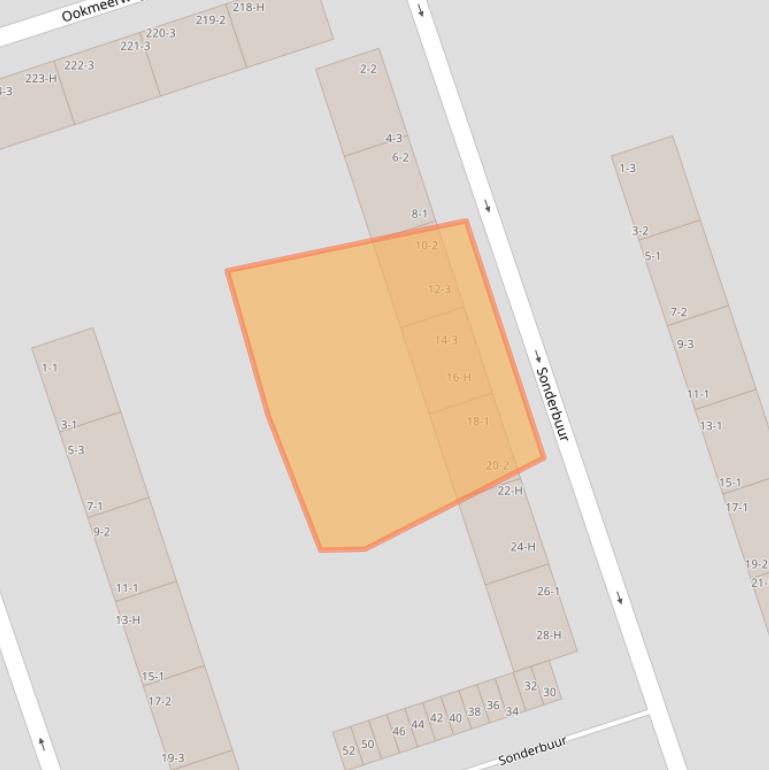 Kaart van postcodegebied 1068AJ.