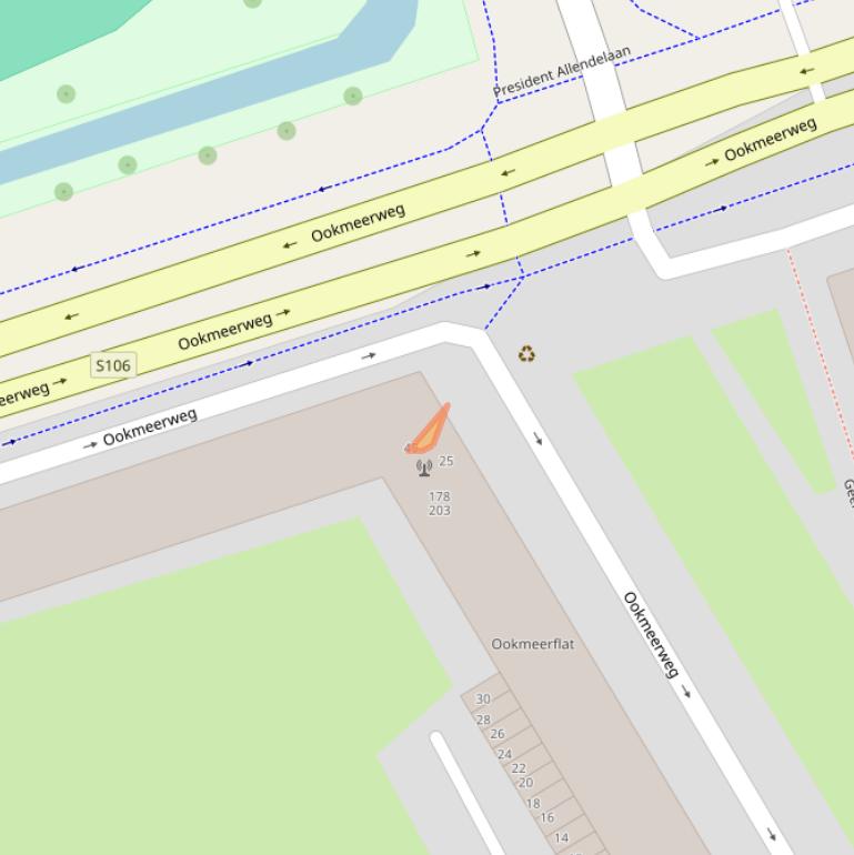 Kaart van postcodegebied 1068AM.