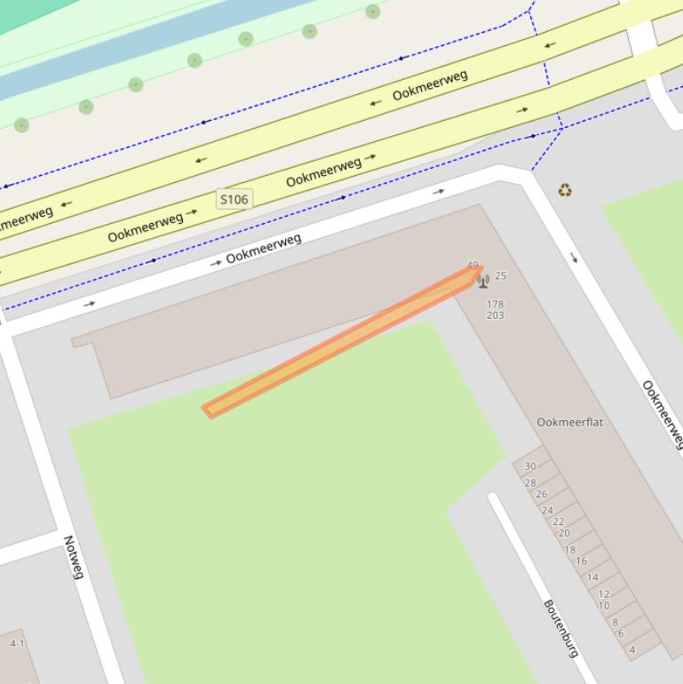 Kaart van postcodegebied 1068AN.