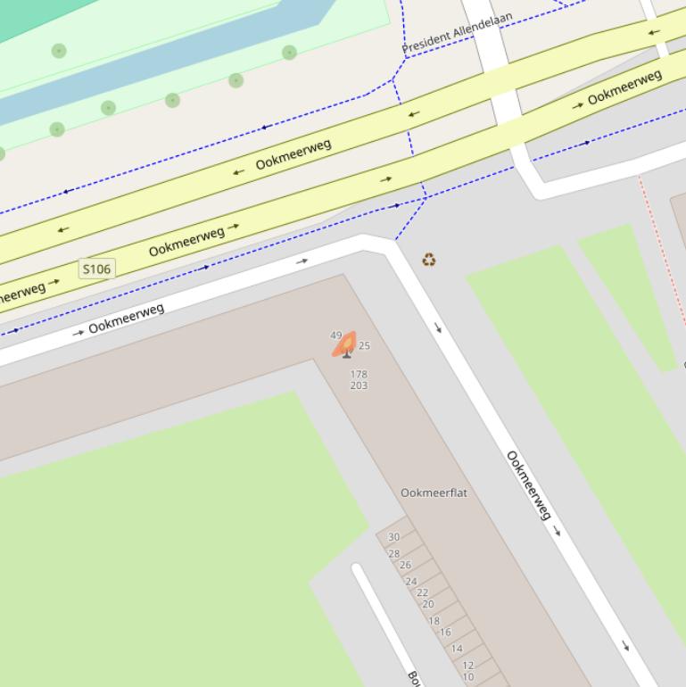 Kaart van postcodegebied 1068AP.