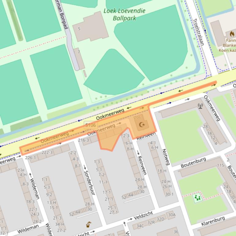 Kaart van postcodegebied 1068AX.