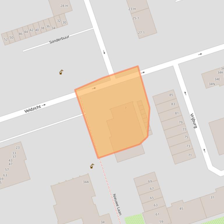 Kaart van postcodegebied 1068BD.