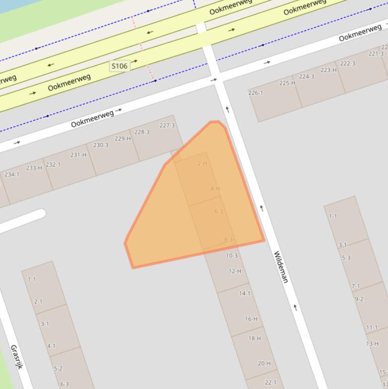 Kaart van postcodegebied 1068BJ.