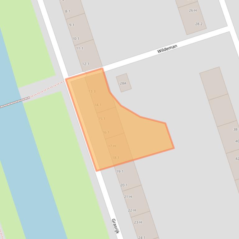 Kaart van postcodegebied 1068BT.