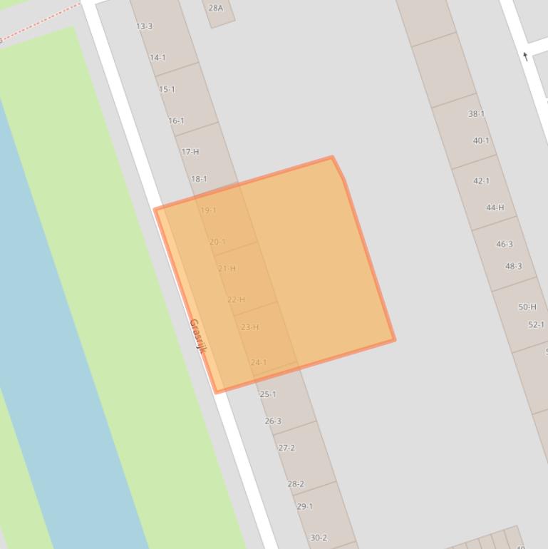 Kaart van postcodegebied 1068BV.