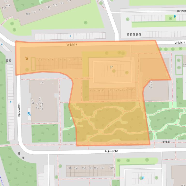 Kaart van postcodegebied 1068CD.