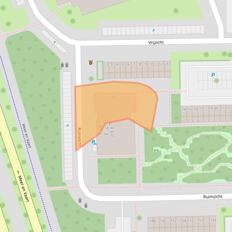 Kaart van postcodegebied 1068CL.