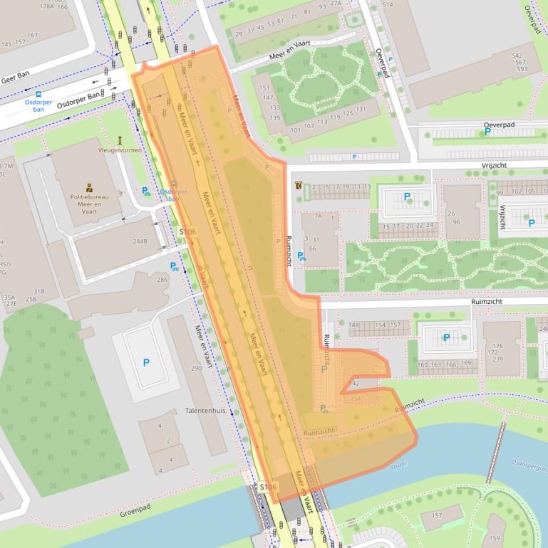 Kaart van postcodegebied 1068CP.