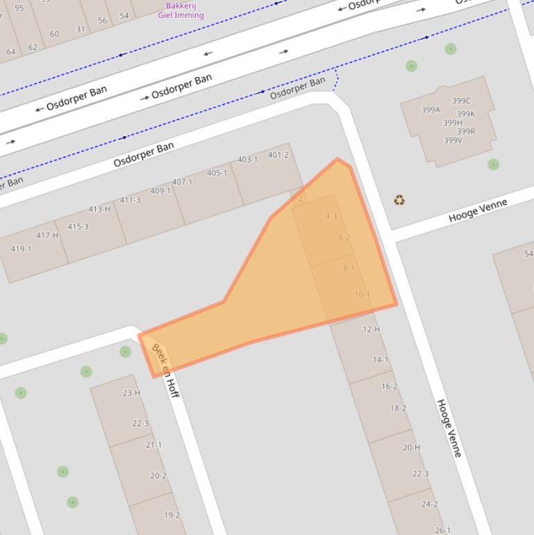 Kaart van postcodegebied 1068DB.