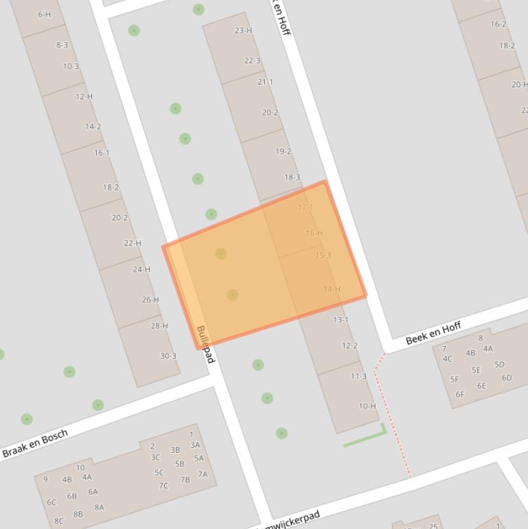 Kaart van postcodegebied 1068DG.