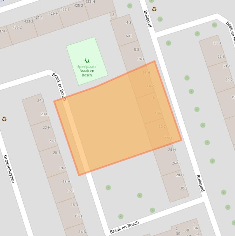 Kaart van postcodegebied 1068DK.