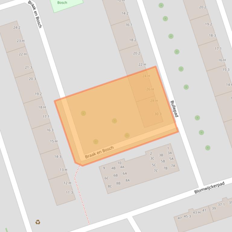 Kaart van postcodegebied 1068DL.