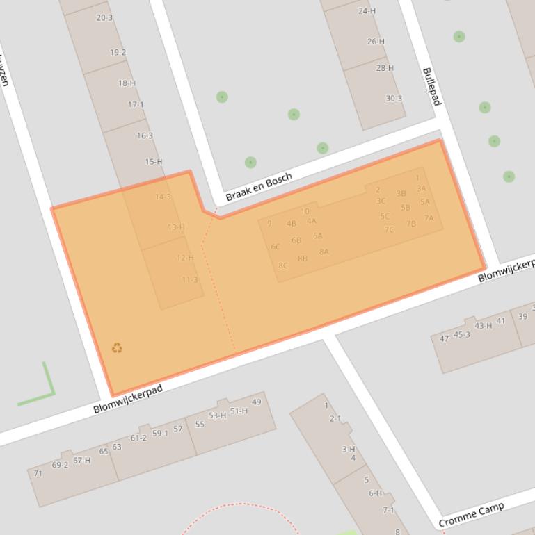 Kaart van postcodegebied 1068DM.