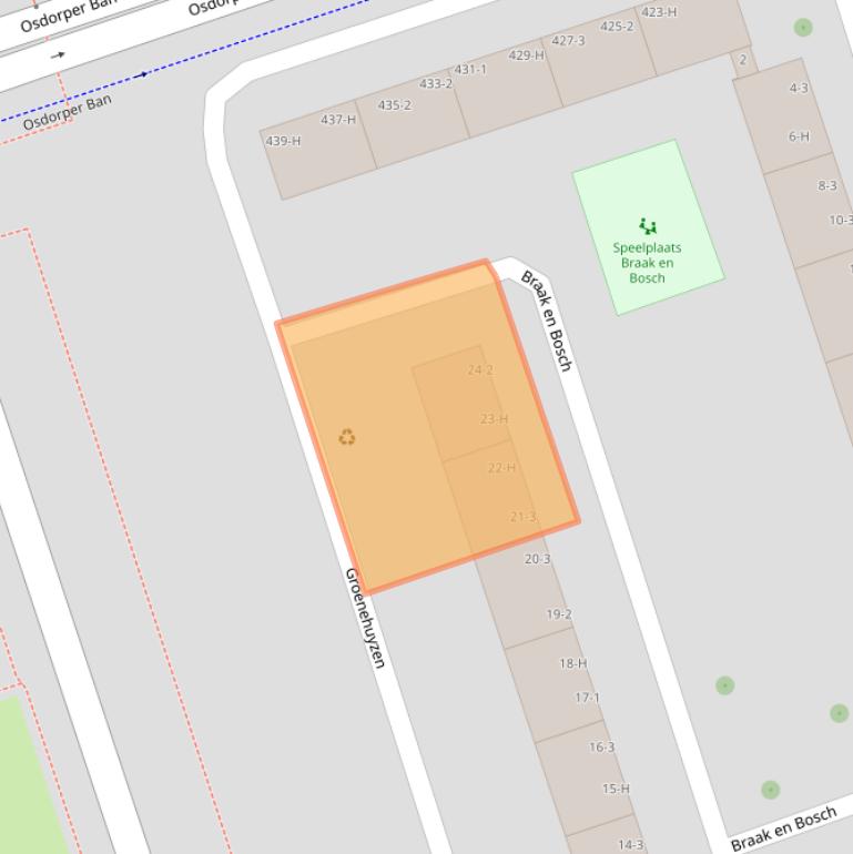 Kaart van postcodegebied 1068DP.