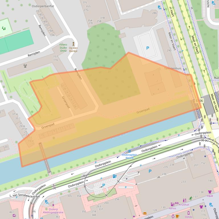 Kaart van postcodegebied 1068EB.