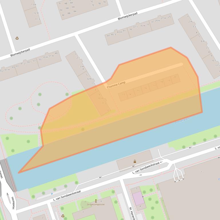 Kaart van postcodegebied 1068EH.