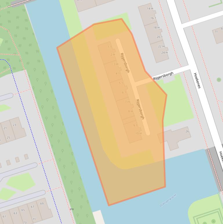 Kaart van postcodegebied 1068EJ.