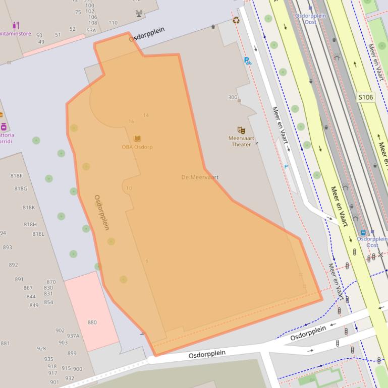 Kaart van postcodegebied 1068EL.