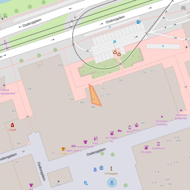 Kaart van postcodegebied 1068ES.