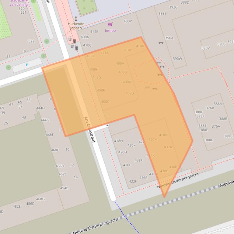 Kaart van postcodegebied 1068GN.