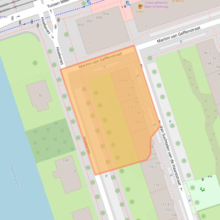 Kaart van postcodegebied 1068GZ.