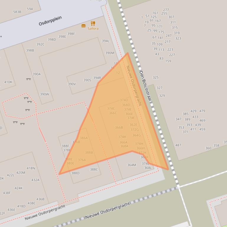 Kaart van postcodegebied 1068HA.